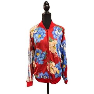 Track Jacket- Adidas x Farm Rio Red Floral Track Jacket